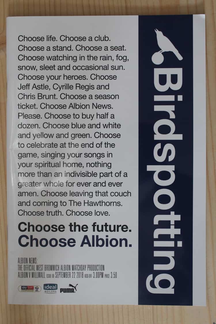 West Bromwich Albion FC  v Millwall FC